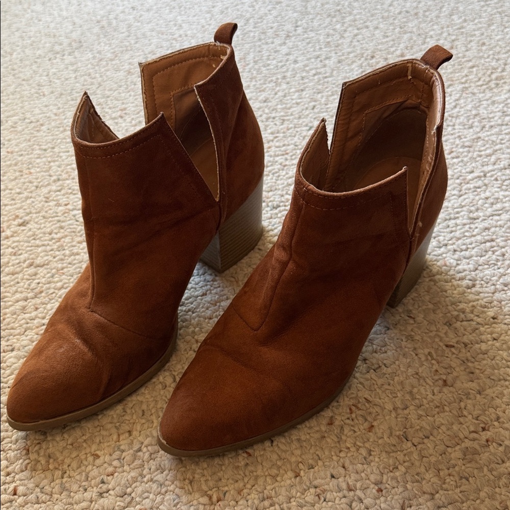 Brown Suede Ankle Boots